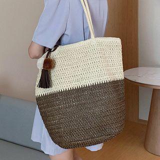Woven Croc Grain Tote Bag
