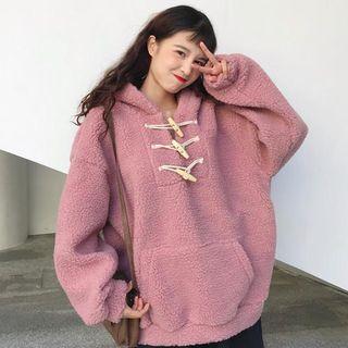 Fleece Loose-fit Hooded Pullover