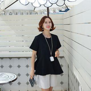 Ruffle-hem Cotton Top