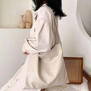 Faux Leather Shoulder Tote Bag