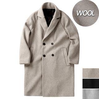 Raglan-shoulder Double-breasted Coat