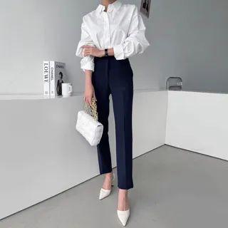 Mid-rise Straight-leg Dress Pants