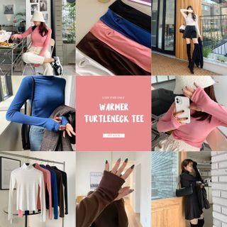 Mock-neck Thumbhole Napped Top