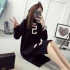 Ripped Number Print Long Sweater