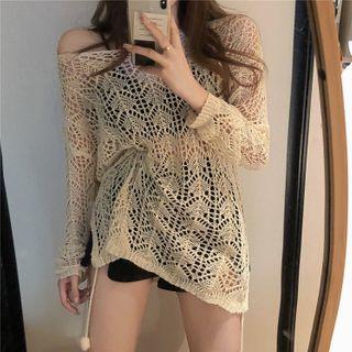 Perforated Knit Top As Shown In Figure - One Size
