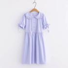 Ruffled Collar Short-sleeve Dress
