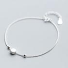 925 Sterling Silver Brushed Bead Bracelet Silver - One Size