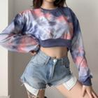 Cropped Tie-dyed Pullover