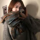 Color Panel Scarf Blue - One Size