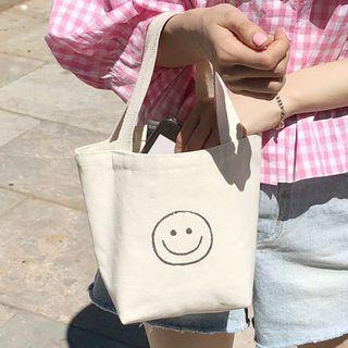 Canvas Emoji Tote Bag White - One Size