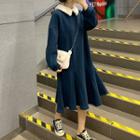 Long-sleeve Shearling Neck Mermaid Dress