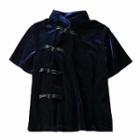Knot Button Short-sleeve Top