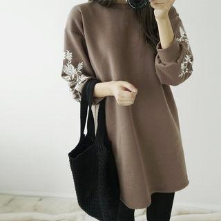 Floral Brushed-fleece Lined Sweatshirt Dress