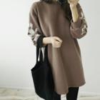 Floral Brushed-fleece Lined Sweatshirt Dress