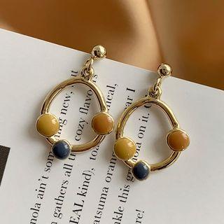 Geometric Hoop Drop Earring / Clip-on Earring