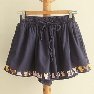 Cat Printed Shorts