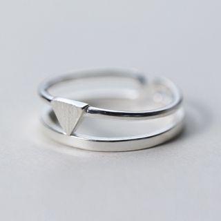 925 Sterling Silver Triangle Layered Ring