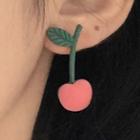 Cherry Dangle Earring 1 Pair - Bluish Green & Pink - One Size