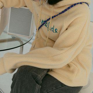 Pocket-detail Embroidered Fleece Hoodie