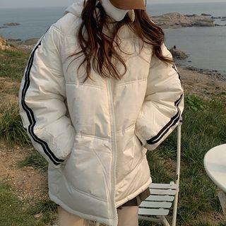Long-sleeve Contrast Trim Padded Jacket