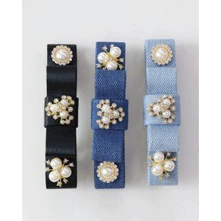 Embellished Ribbon Hair Barrette
