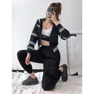 Reflective Buckled-accent Light Jacket