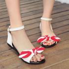 Bow Ankle Strap Flat Sandals