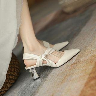 Block-heel Knotted Sandals