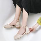 Block Heel Pumps With Ankle Strap