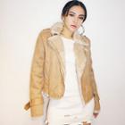 Faux-suede Furry-lined Jacket