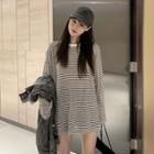 Striped Long-sleeve Oversize T-shirt Stripe - One Size