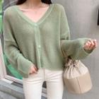 Perforated Cardigan Light Green - One Size