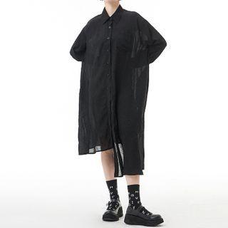 Asymmetrical Midi Shirt Dress