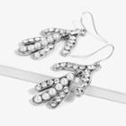 Faux Pearl Rhinestone Branches Dangle Earring One Size - One Size