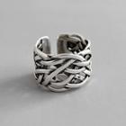 925 Sterling Silver Twisted Open Ring Silver - Size 13