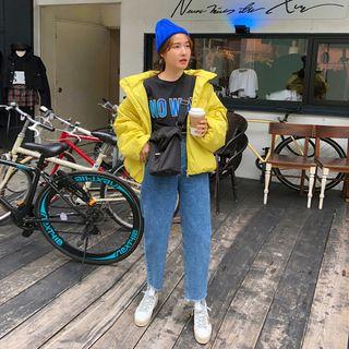 Crew-neck Letter-printed T-shirt