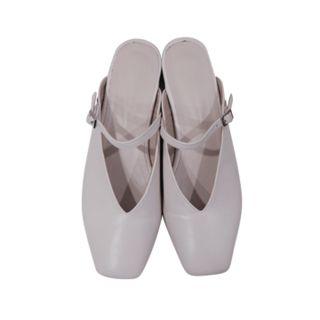 Square-toe Mary-jane Slide Sandals