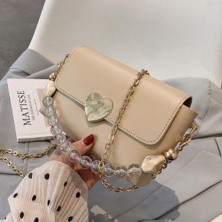 Bead Top Handle Chain Crossbody Bag