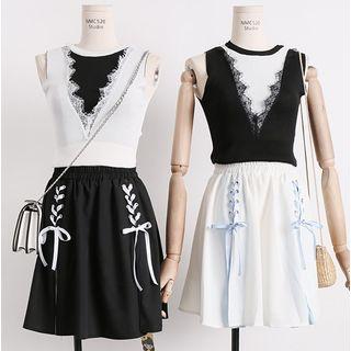 Cross Strap-accent A-line Skort