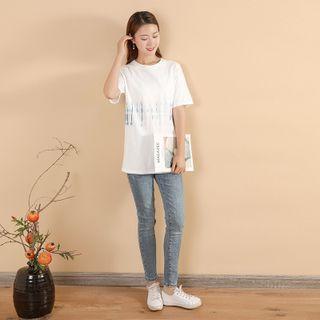 Short-sleeve Indigo Dyed T-shirt