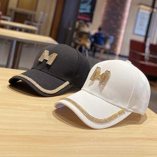 Rhinestone Letter M Baseball Cap