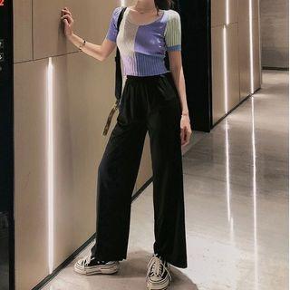 Short-sleeve Knit Top / Sweatpants / Set