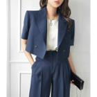 Double-breasted Crop Formal Blazer