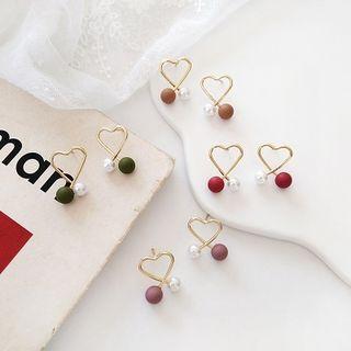 Fabric Alloy Heart Earring