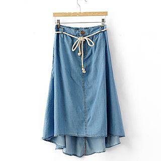 Denim Midi A-line Skirt