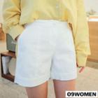 Plus Size - Plain Cotton Shorts