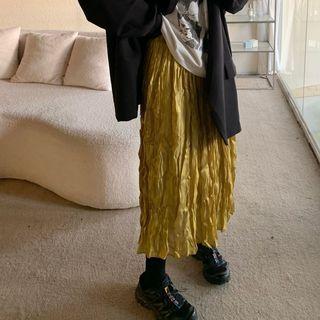 Midi Pencil Skirt Mustard Yellow - One Size