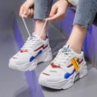 Breathable Color Applique Platform Sneakers