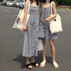 Plaid Buttoned Sundress