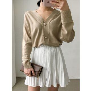 Band-waist Ruffled Miniskirt